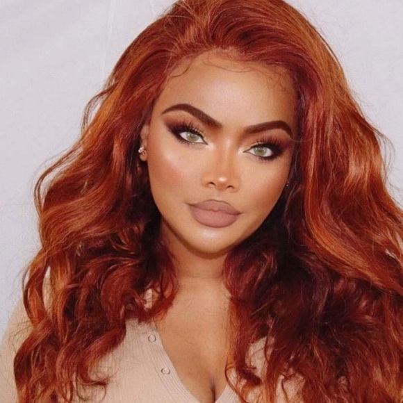 ? 22” COPPER RED BODY WAVY LACE FRONT WIG *NEW*